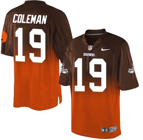 Nike Browns #19 Corey Coleman Brown/Orange Men's Stitched NFL Elite Fadeaway Fashion Jersey